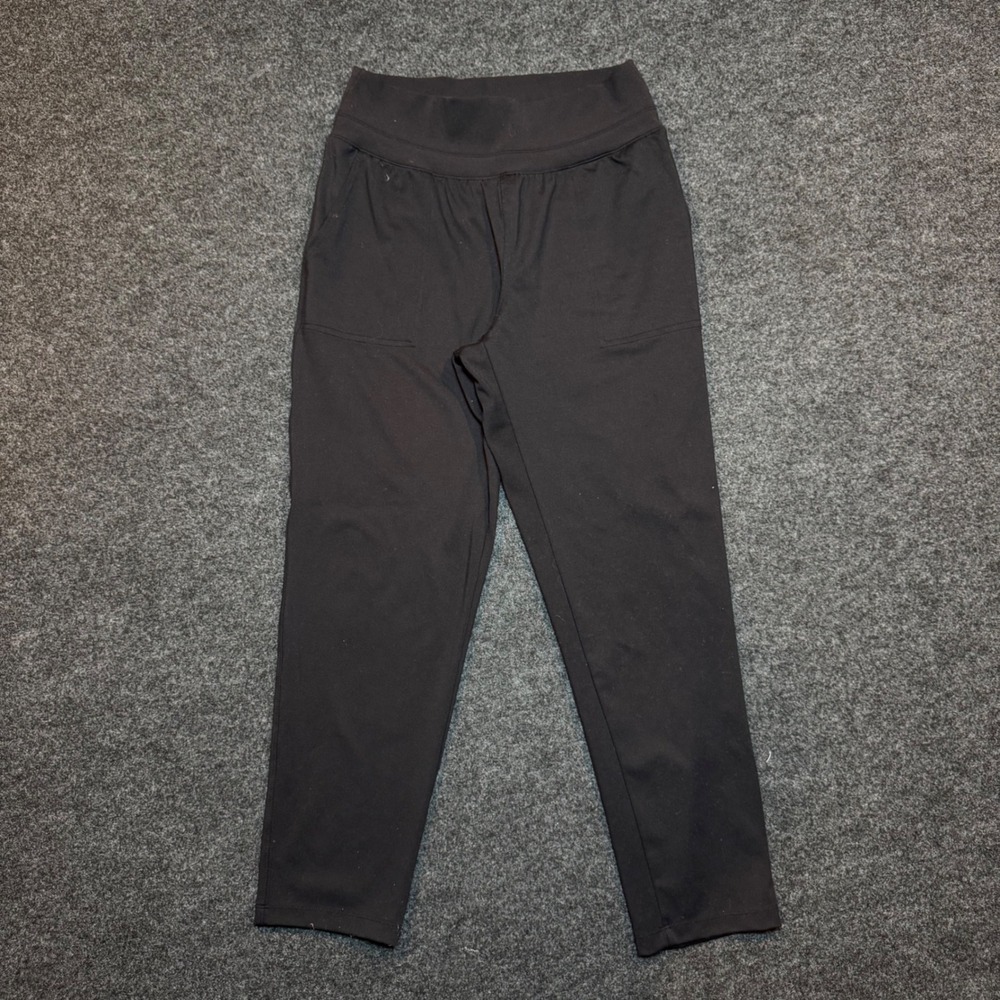 Stylus Womens Black Knit Jogger Pants Size M Tapered Leg Elastic Waist Pockets